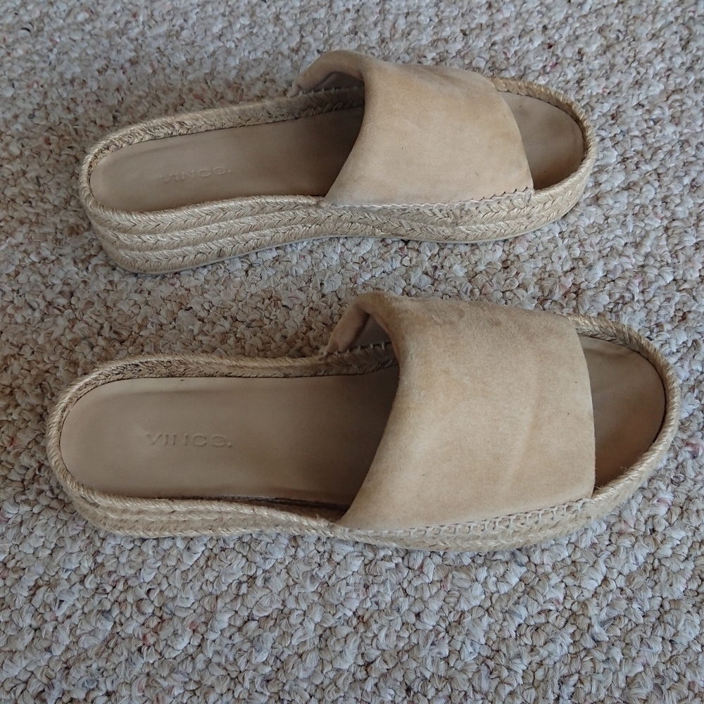 Vince Jesse suede slip-on platform sandals size 7
